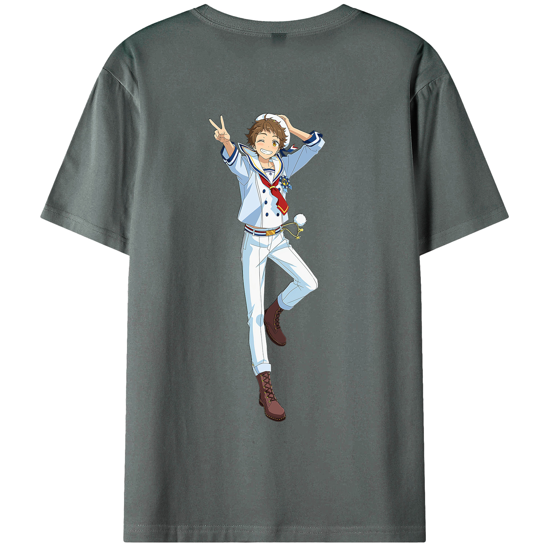 （画像用） あんさんぶるスターズ! Ensemble Stars 綿100％ メンズ半袖Tシャツ（バックプリント） 通気性